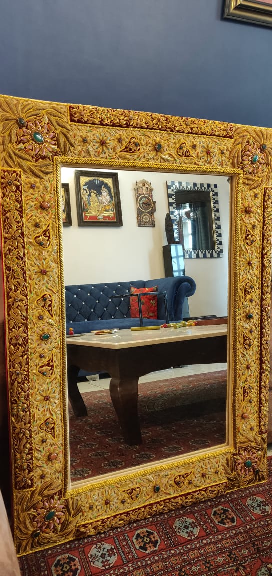 Opulent Homes Zardosi Embroidered Mirror Frame