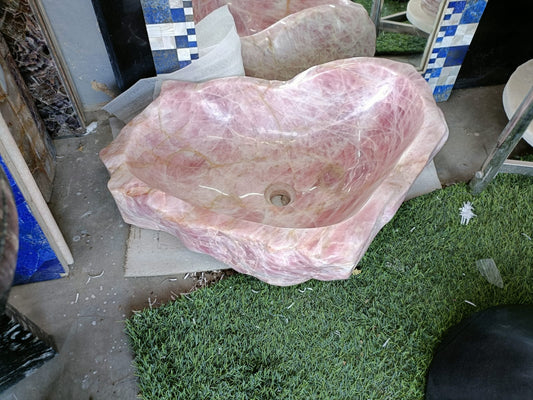 Stone Plus India Rose Quartz Washbasin Natural Shape