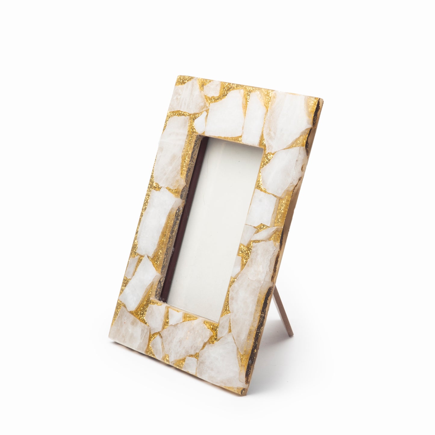 Stone Plus India White Quartz with Golden Frame