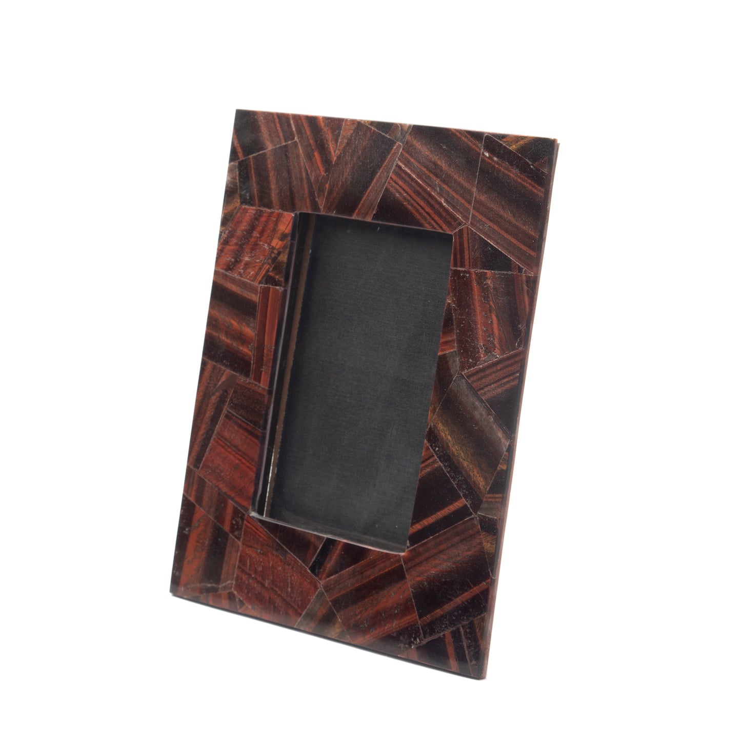 Stone Plus India Red Iron Random Pattern Tigers Eye Photo Frame