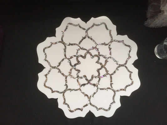 Stone Plus India Marble Inlay Platter Flower Shape