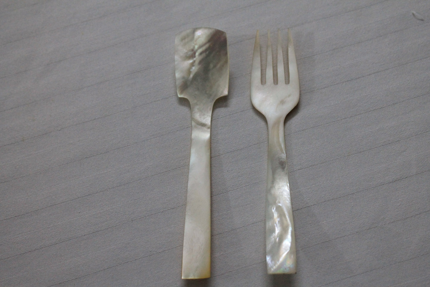 Opulent Homes Mother of Pearl Spoon and Fork.