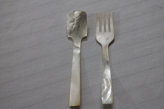 Opulent Homes Mother of Pearl Spoon and Fork.