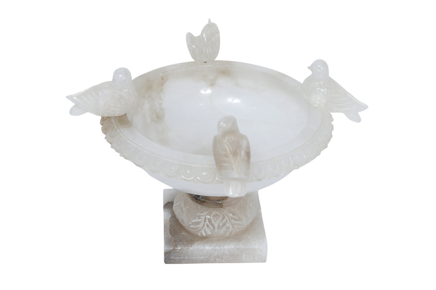 Opulent Homes Alabaster Bird Bath