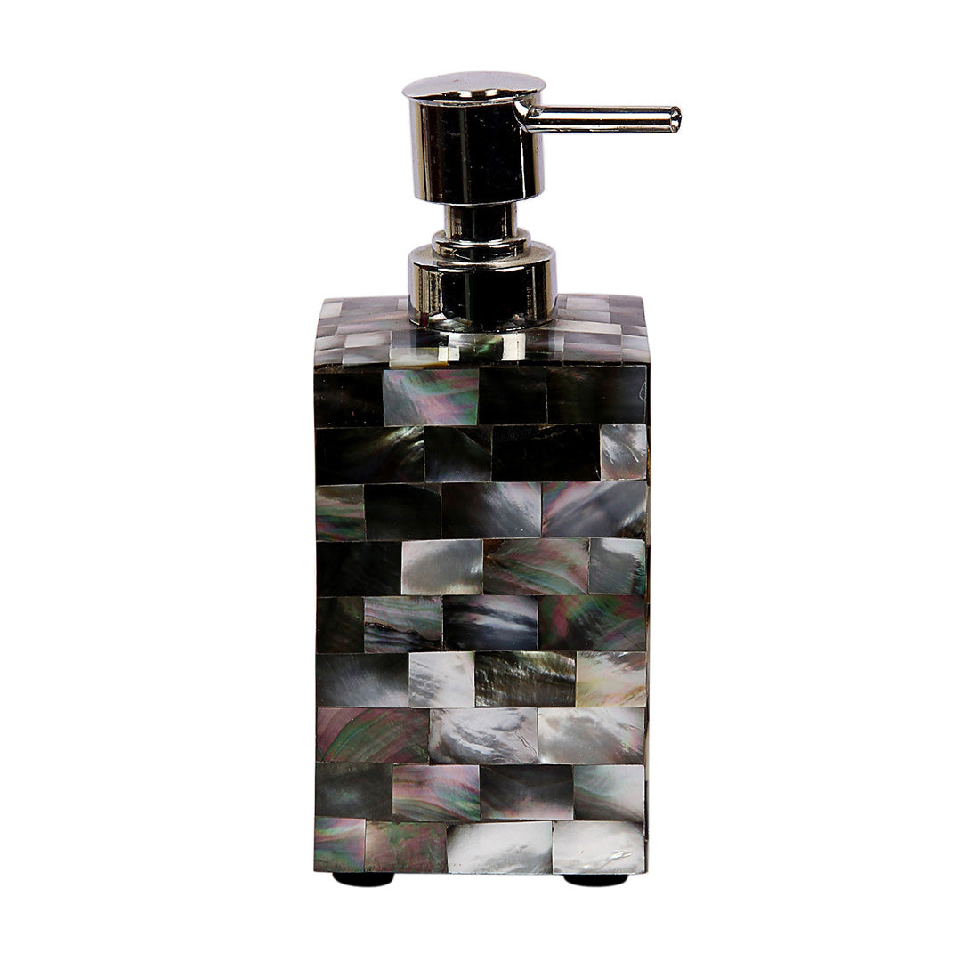 Opulent Homes Black Mother of Pearl Soap Dispenser