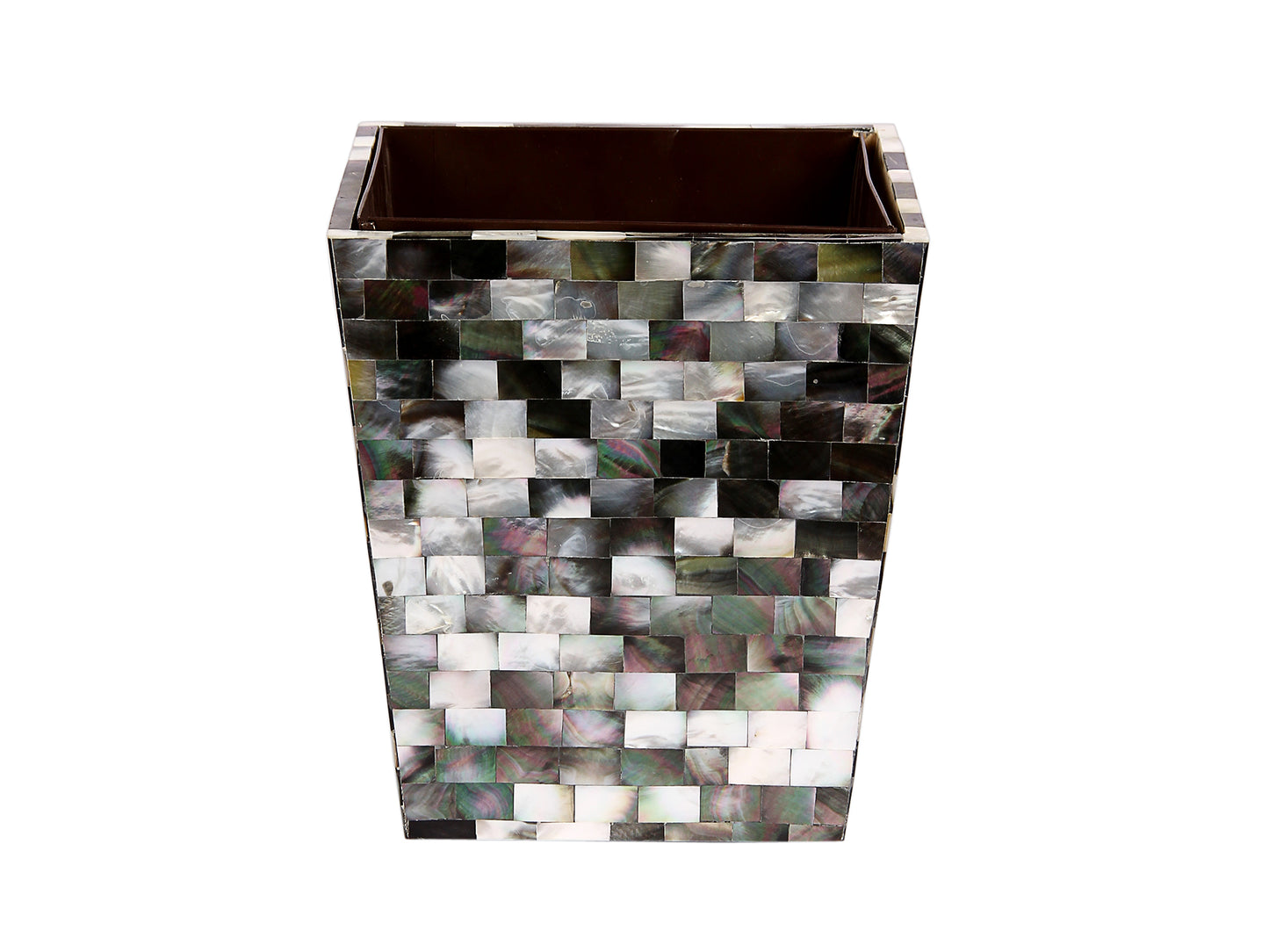 Opulent Homes Black Mother of Pearl Dustbin 8