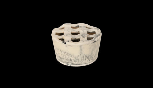 Opulent Homes Black and White Resin Ashtray closed