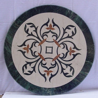 Stone Plus India Marble Inlay Floor Medallion Green Border