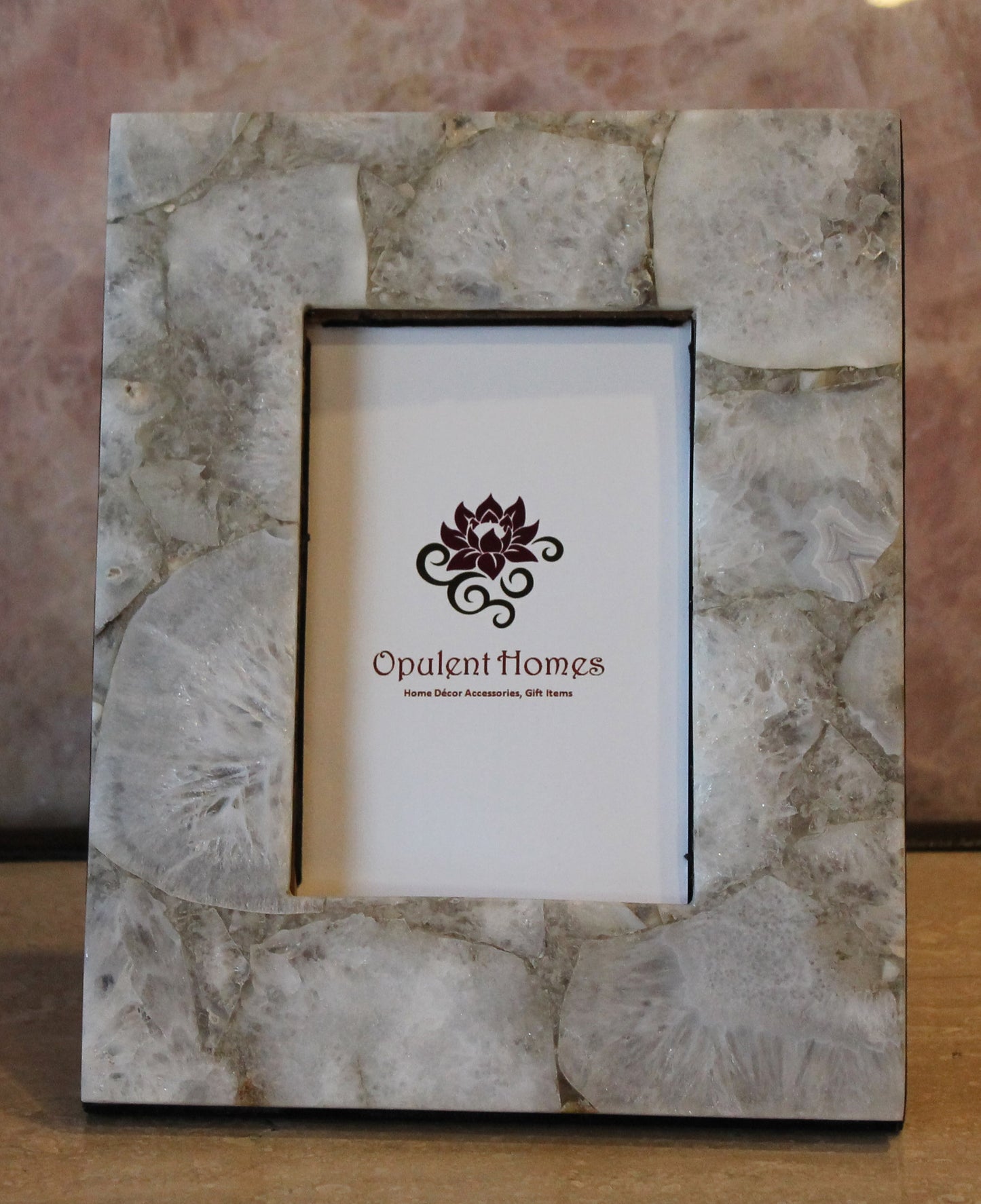 Stone Plus India White Agate Photo Frame