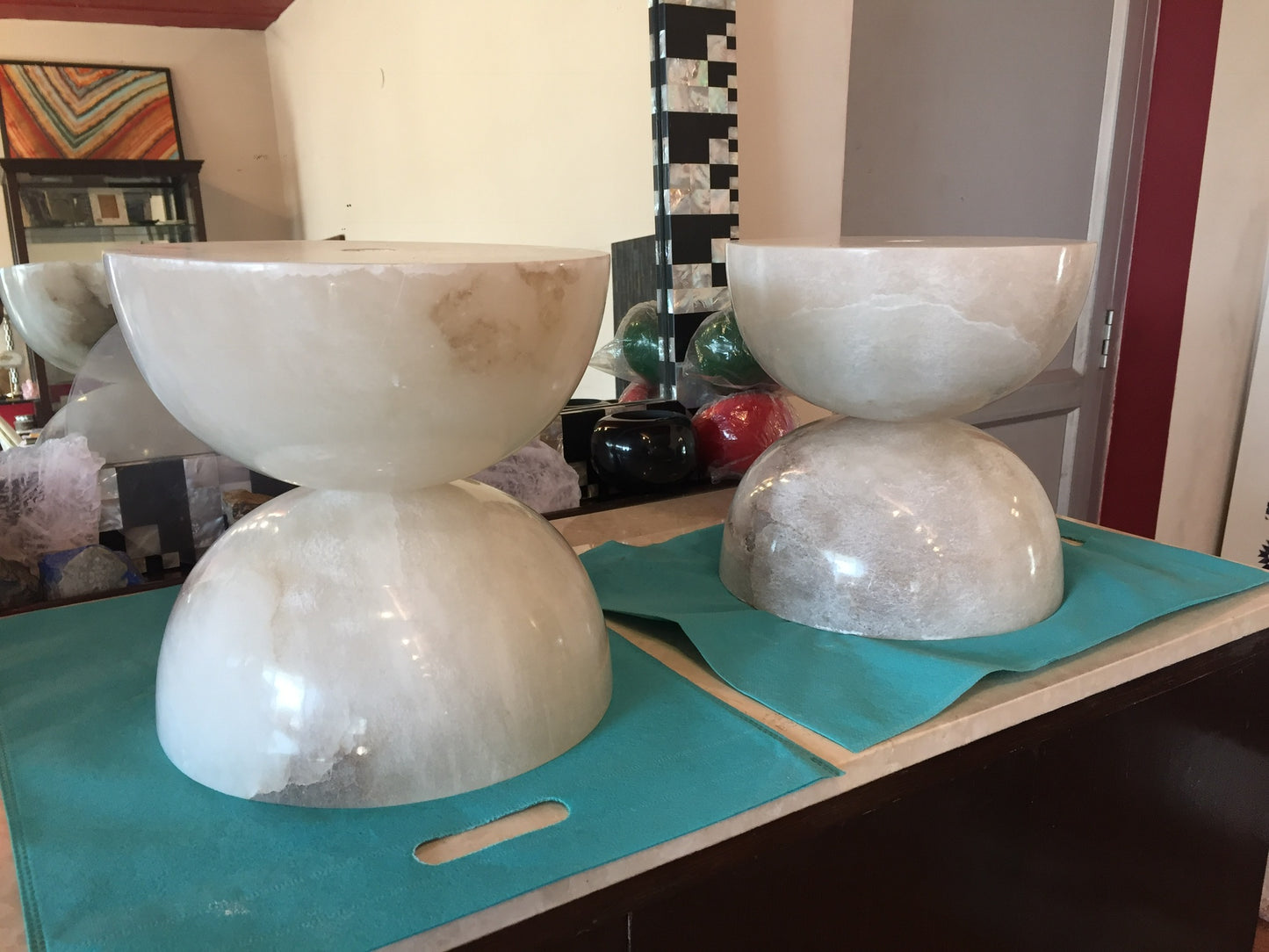 Stone Plus India Alabaster Marble Lamp Bases.