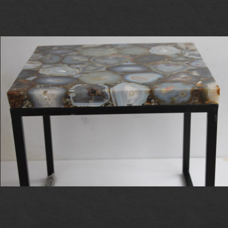 Stone Plus India Grey Agate Side Table
