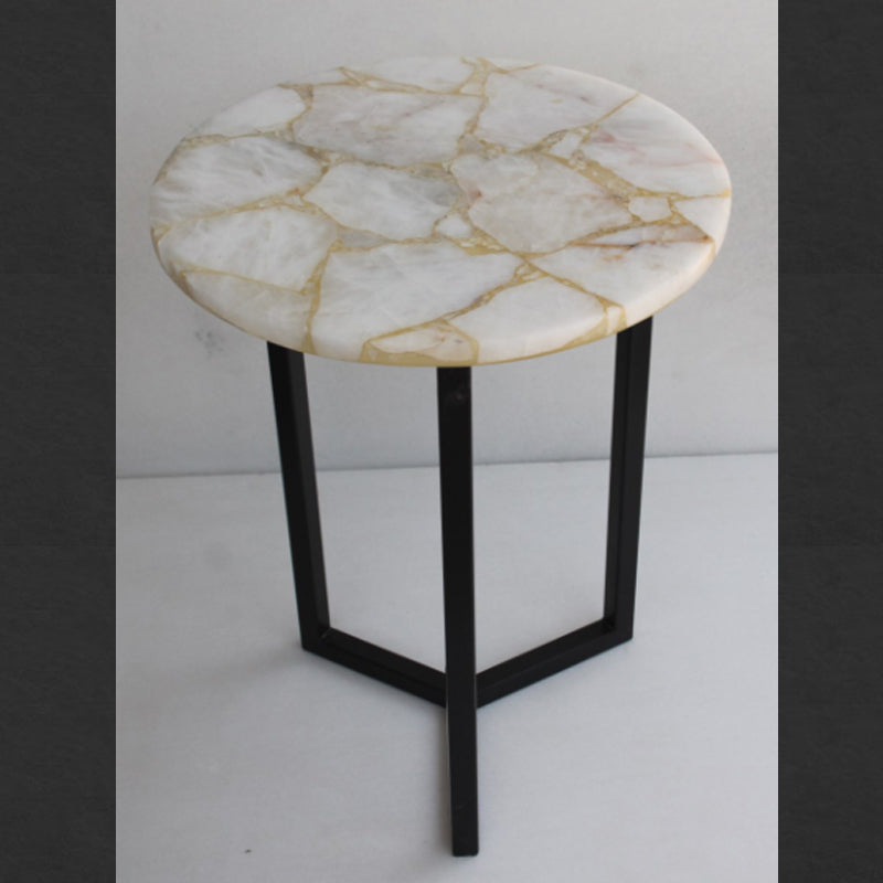 Stone Plus India White Quartz Natural Pattern Table