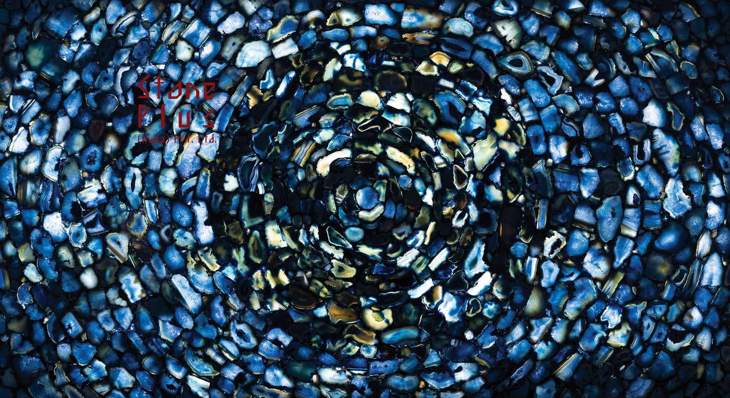 Stone Plus India Blue Agate Cyclone Pattern