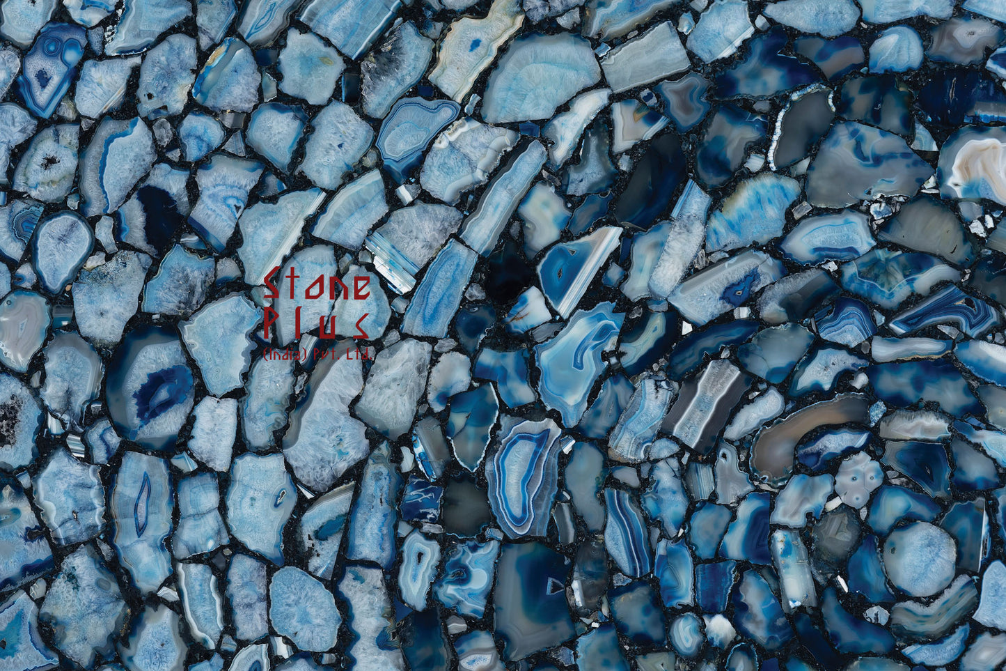Stone Plus India Blue Agate Cyclone Pattern
