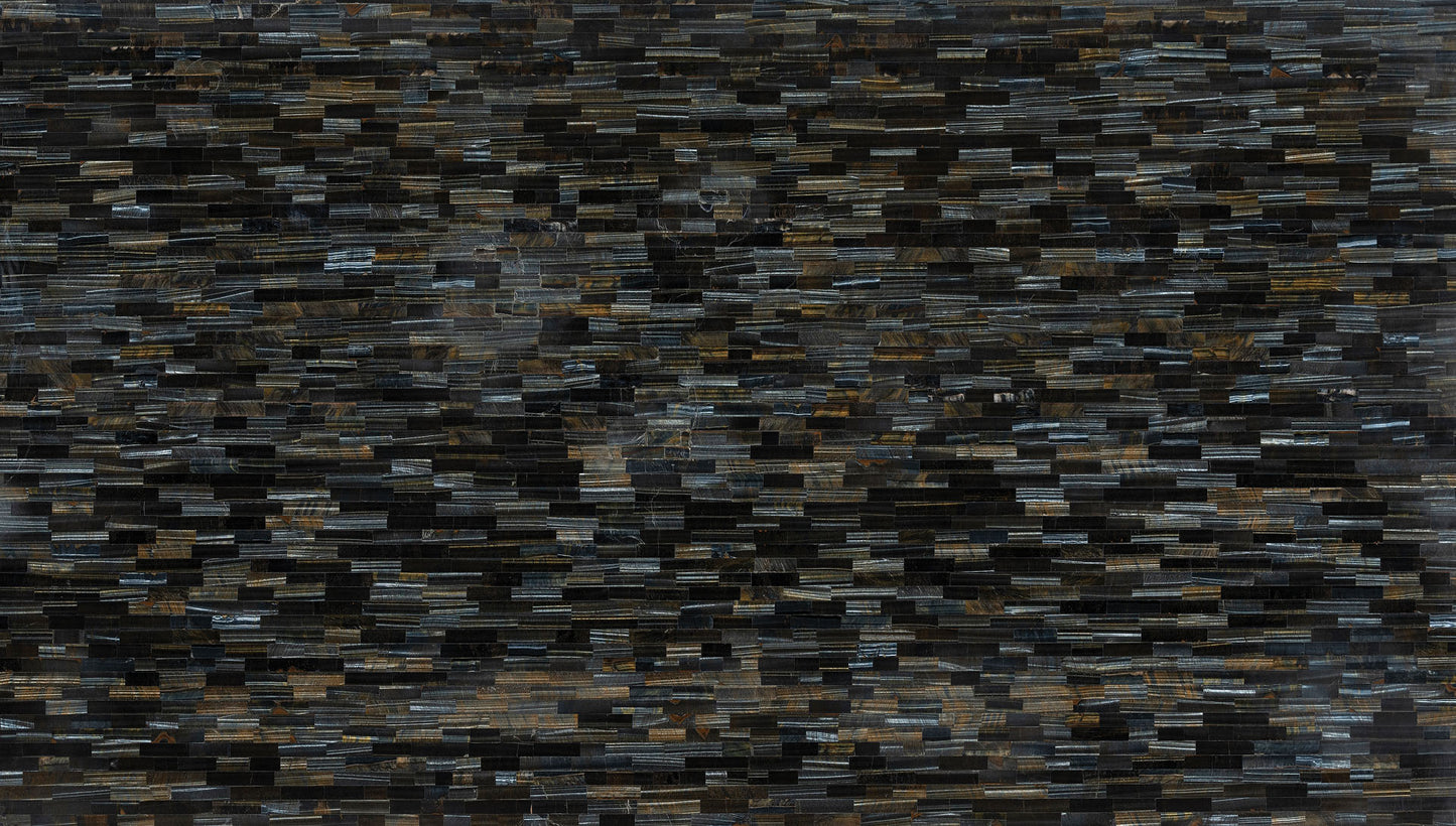 Stone Plus India Blue Tiger Eye Brick Pattern