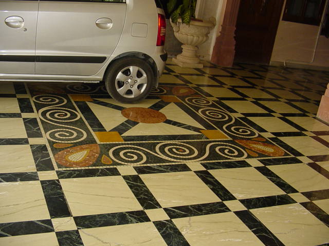 Stone Plus India Marble Inlay Flooring Driveway