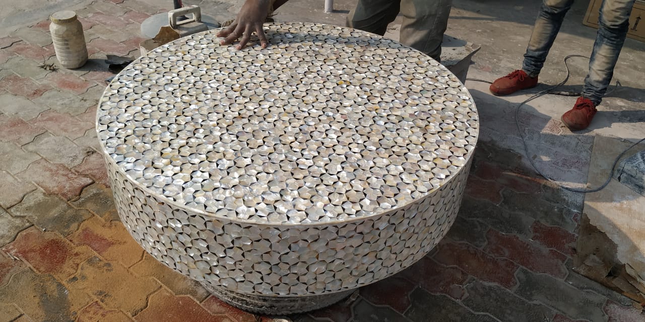 Stone Plus India Mother of Pearl and Resin Centre Table Round