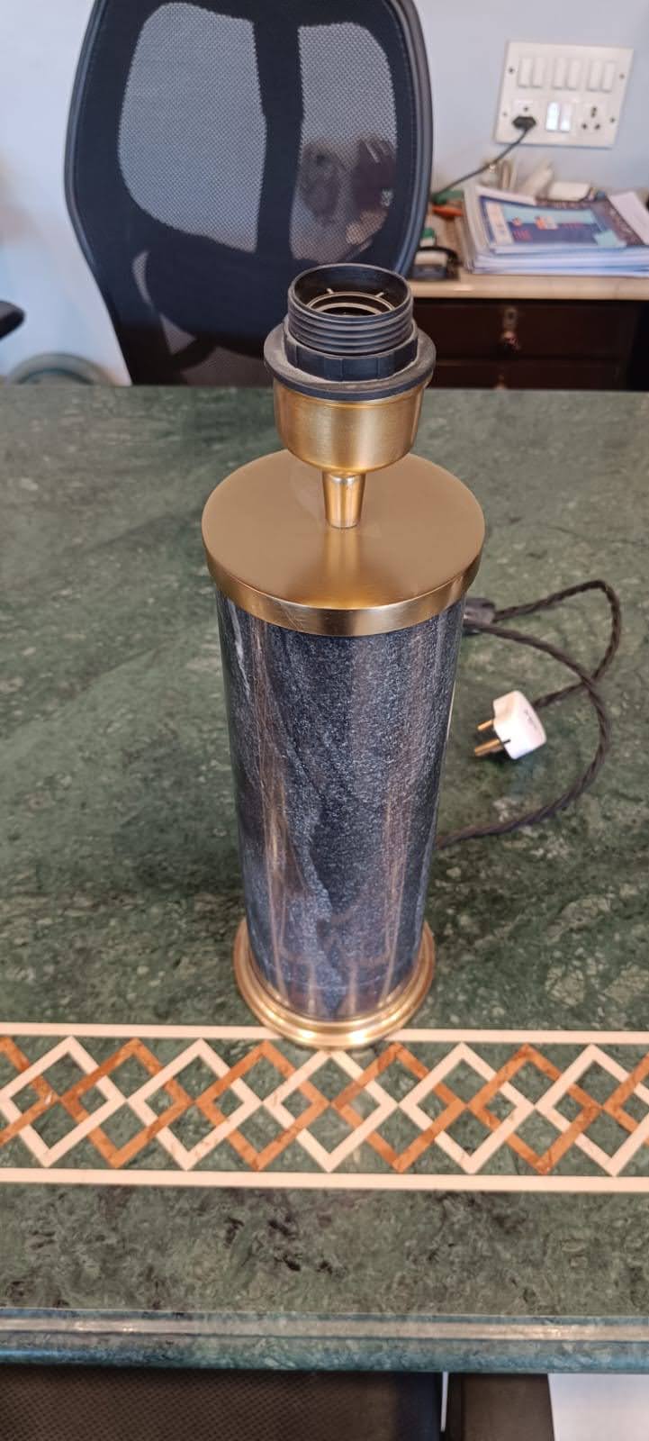 Opulent Homes Black Marble Lamp