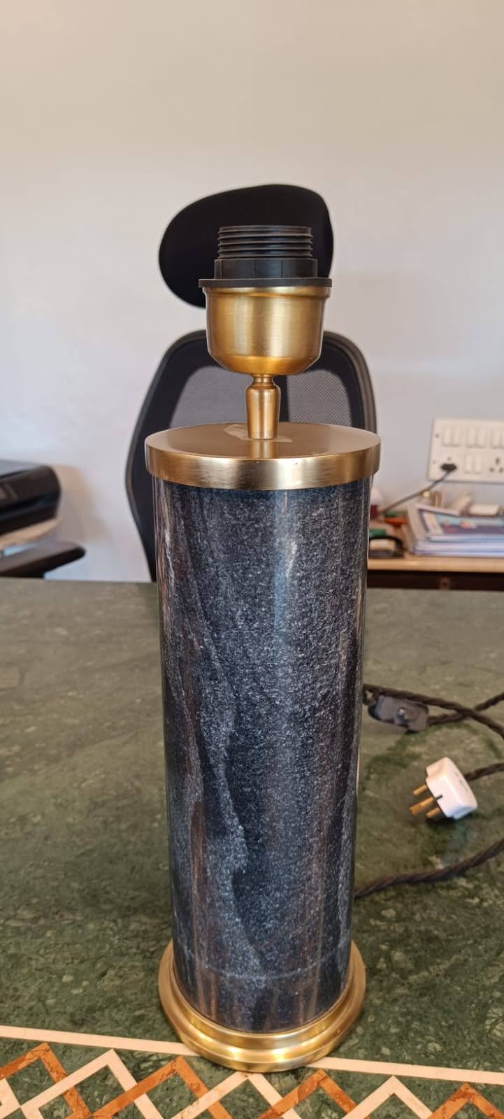 Opulent Homes Black Marble Lamp