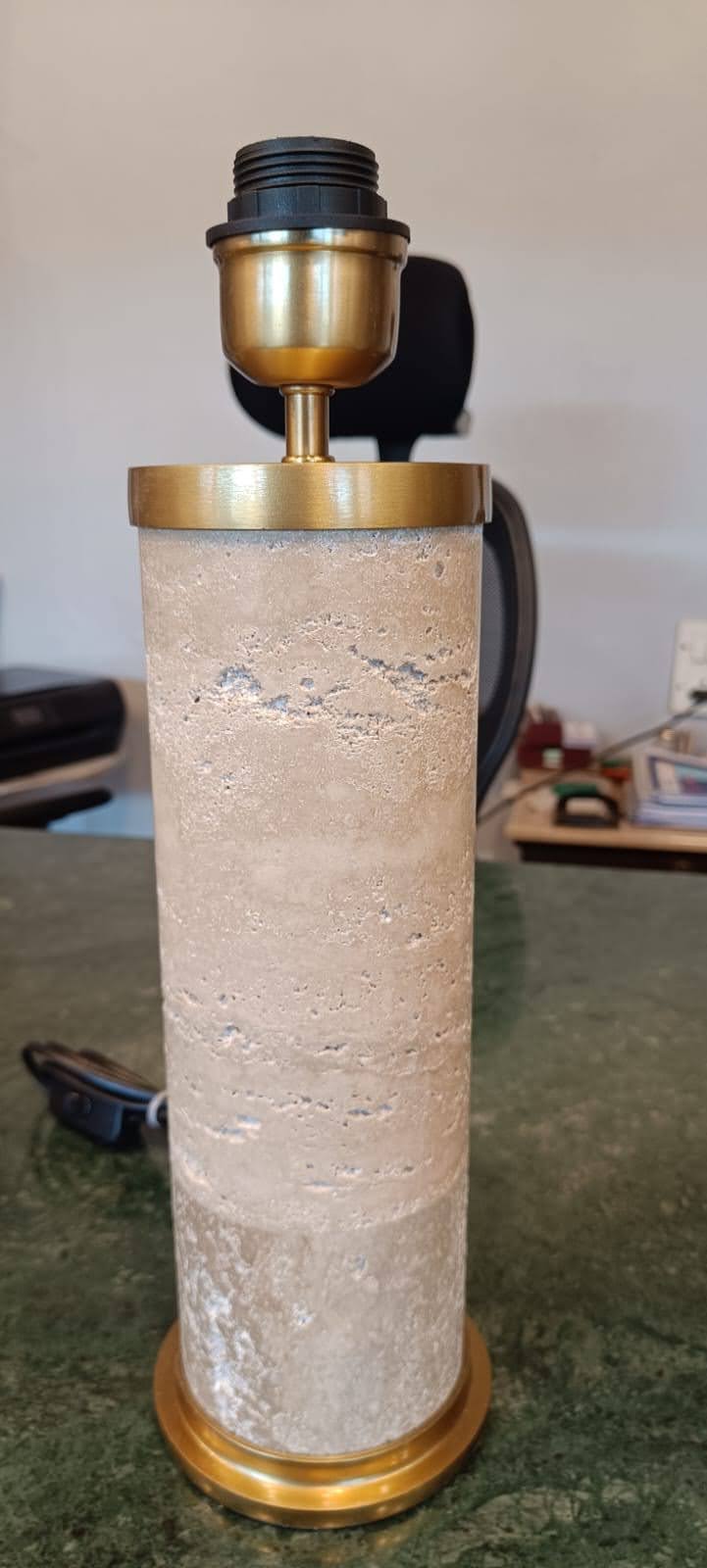 Opulent Homes Beige Marble Lamp