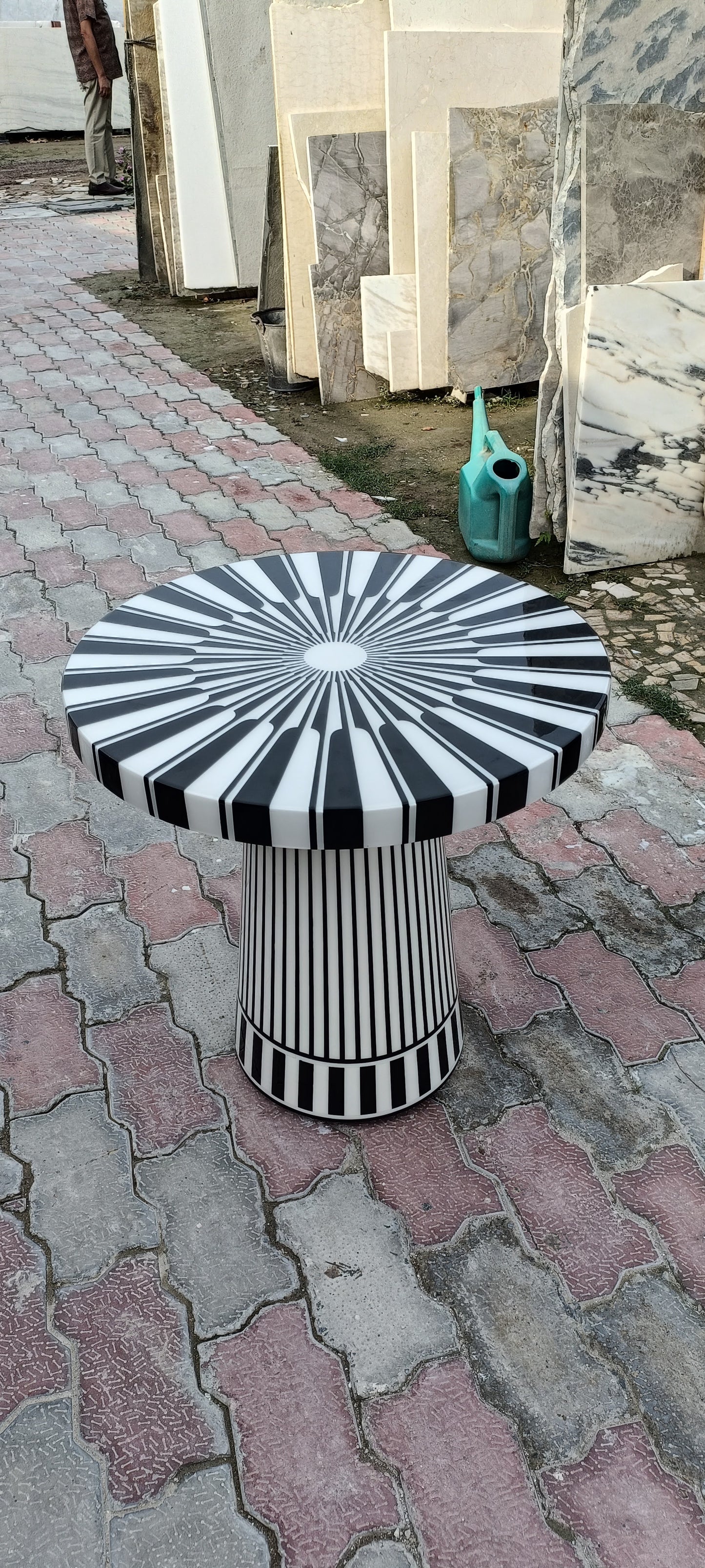 Stone Plus India White and Black Bone and Resin Table 1