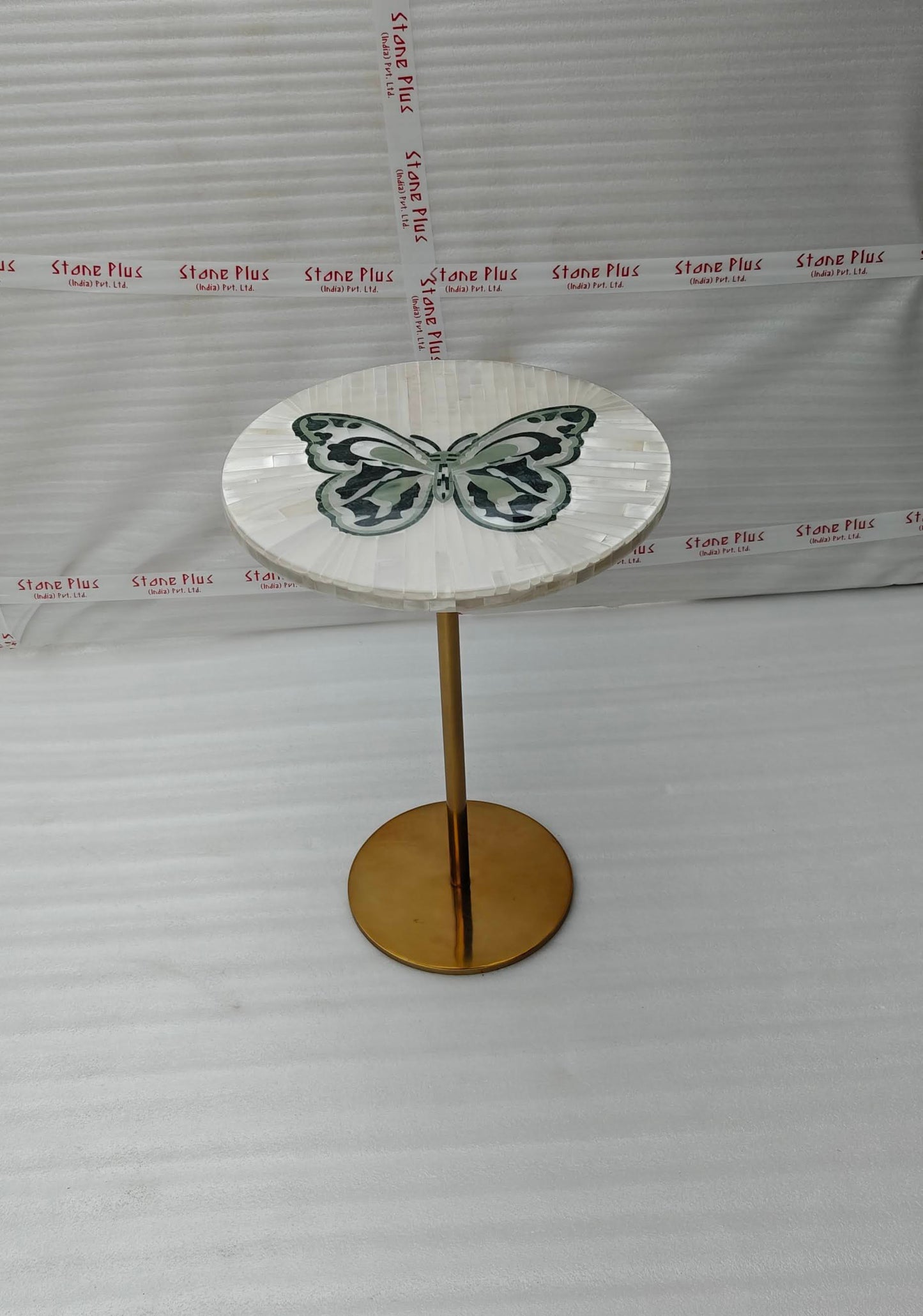 Stone Plus India Selenite Table Butterfly inlay