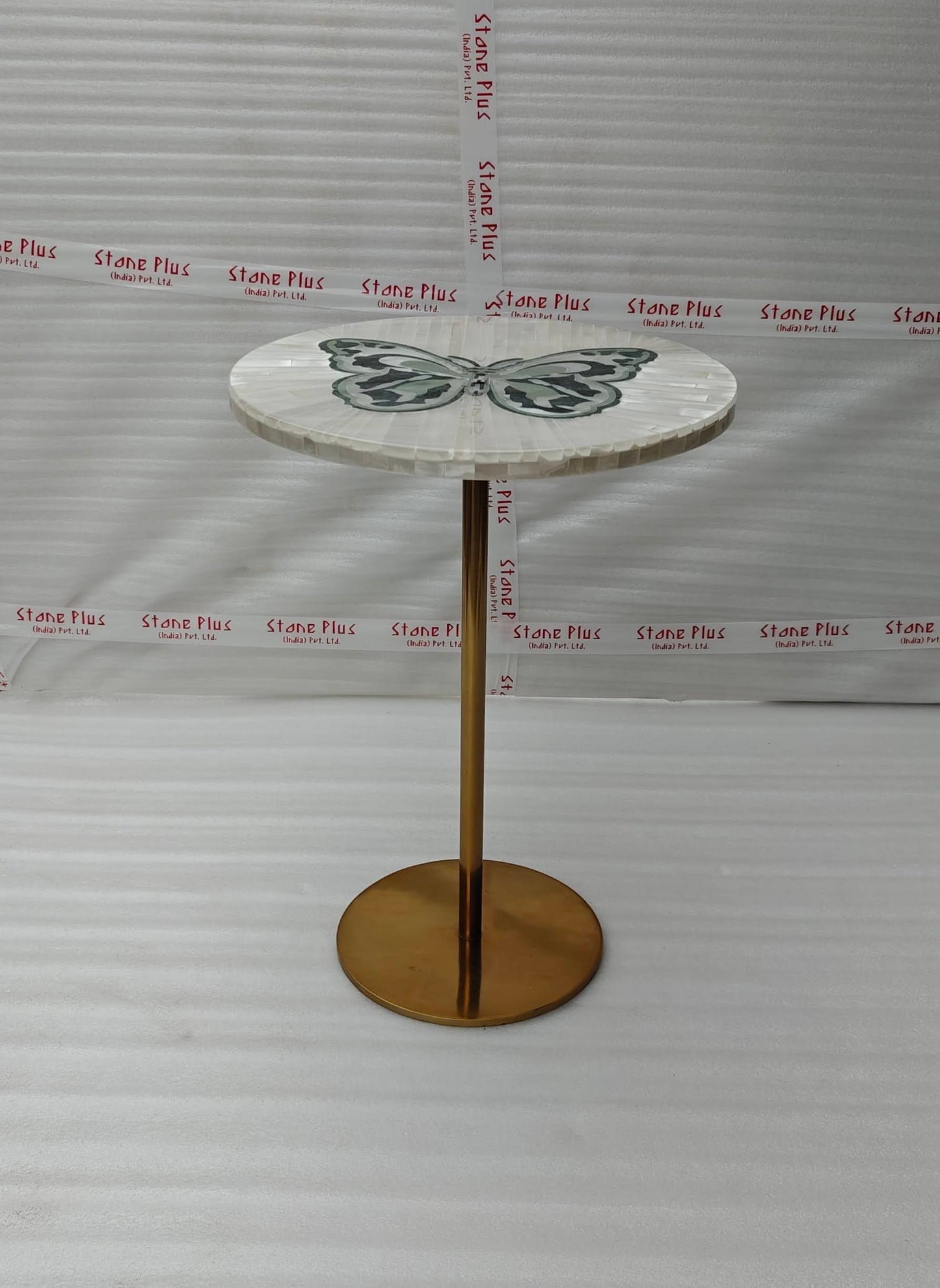 Stone Plus India Selenite Table Butterfly inlay