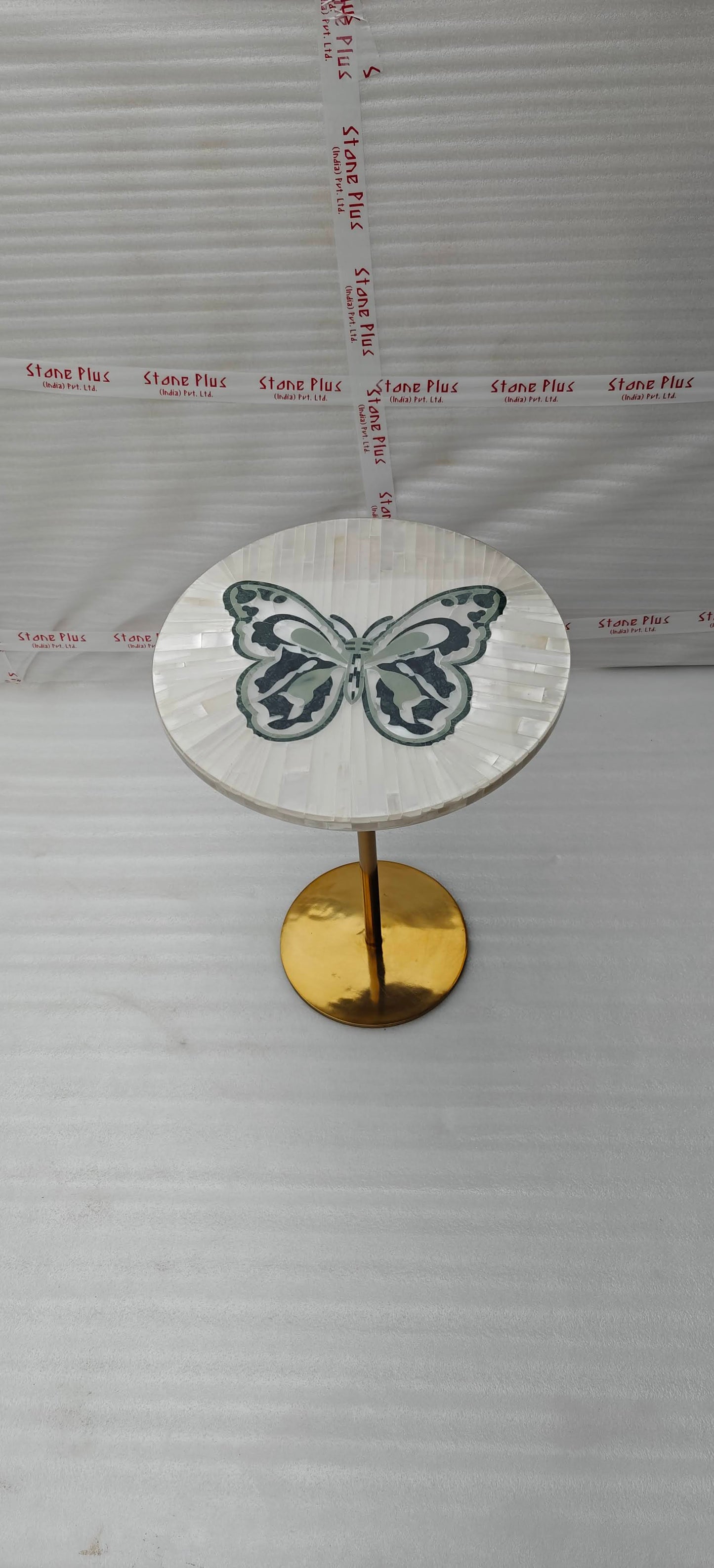 Stone Plus India Selenite Table Butterfly inlay