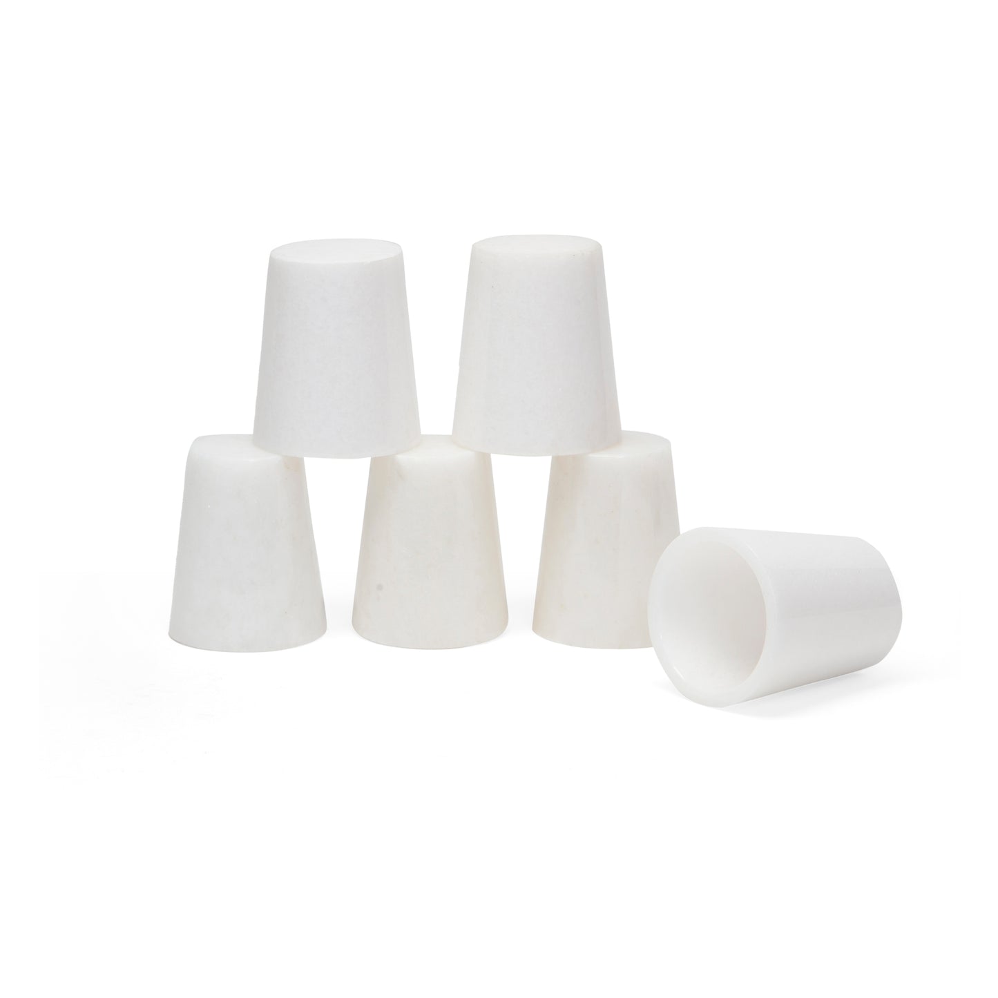 Stone Plus India White Marble Shot Glasses set of 2