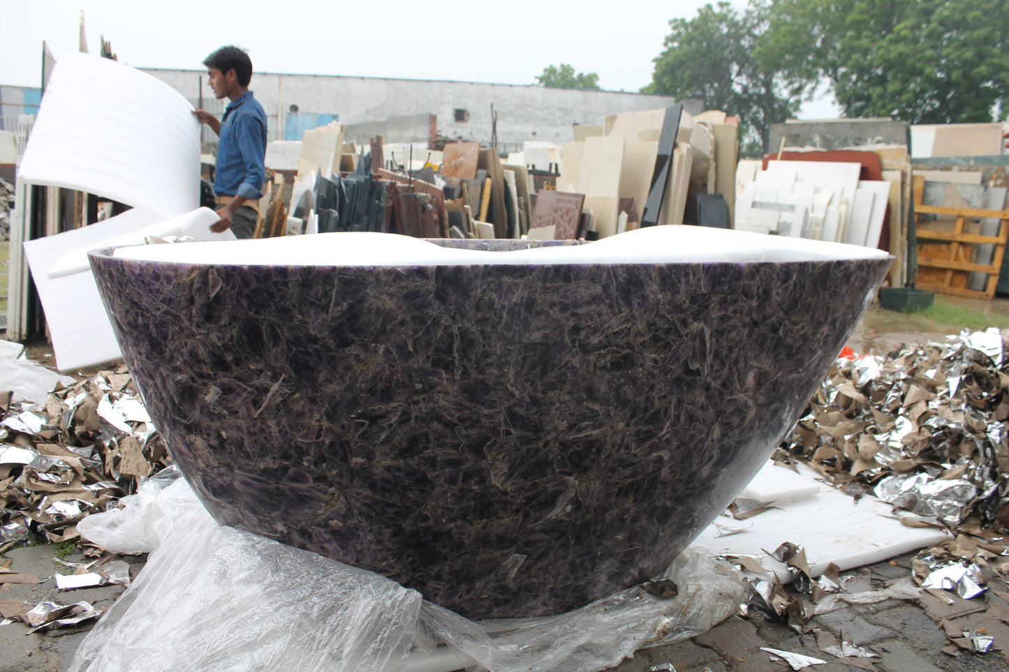 Stone Plus India Amethyst Bath Tub / Table / Bar / Console