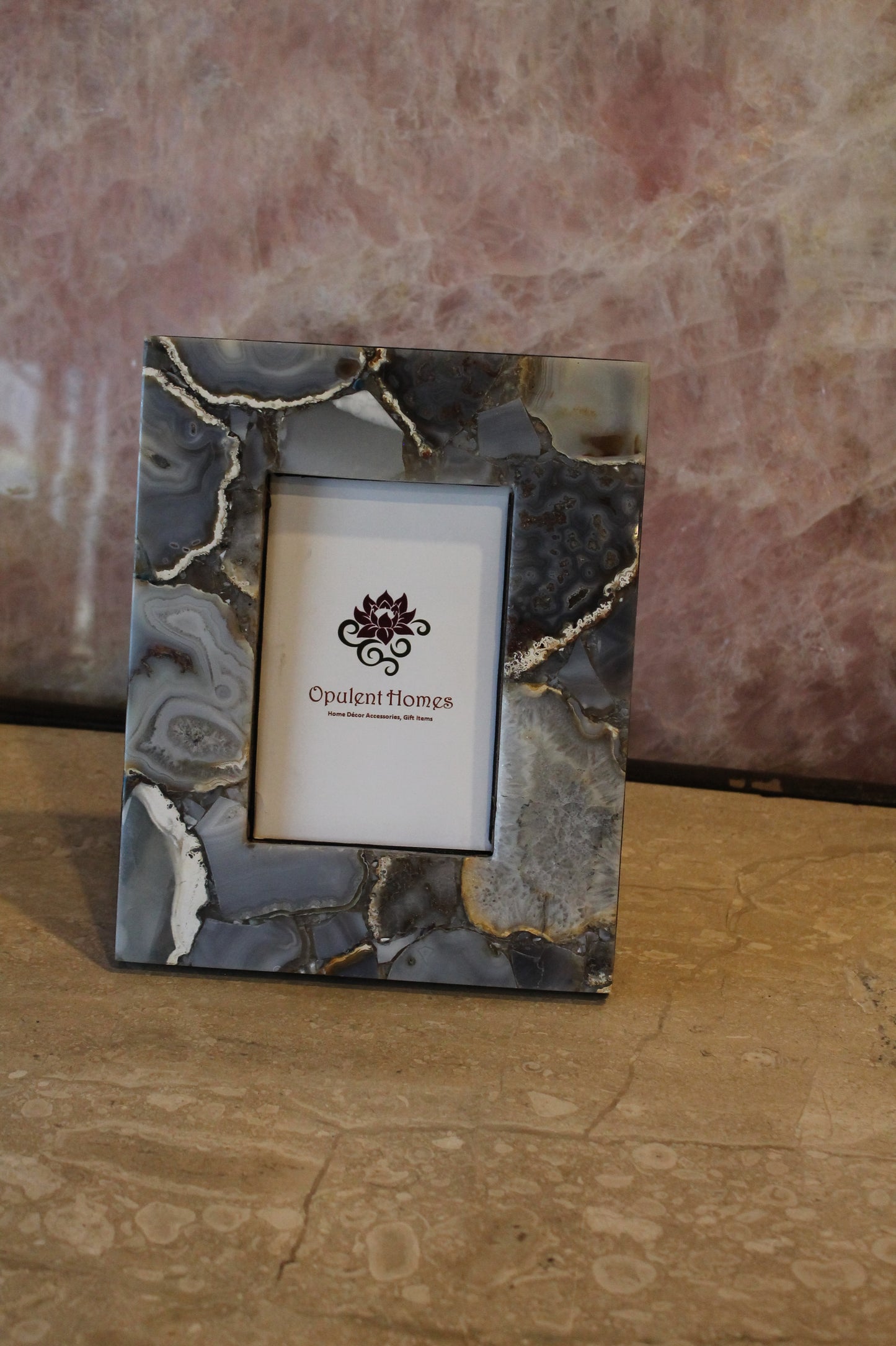 Stone Plus India Grey Agate Photo Frame