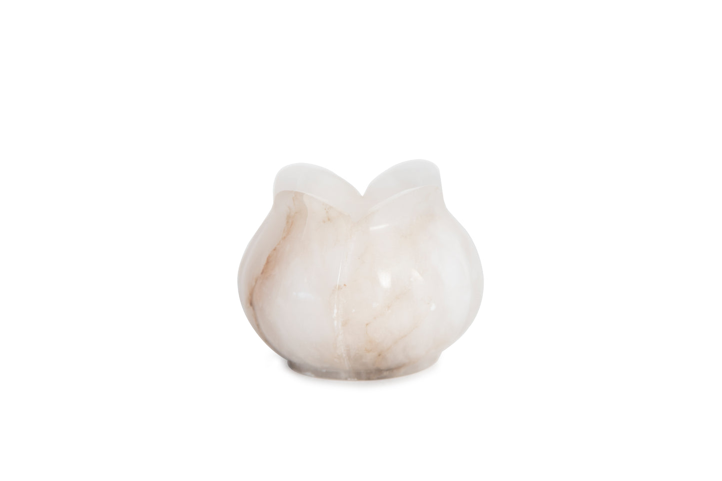 Opulent Homes Alabaster Flower Shape Diya/ Candle holder