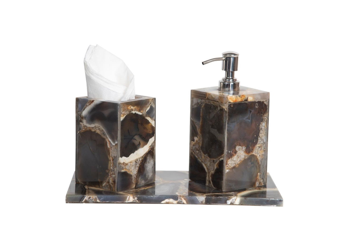 Opulent Homes Black Agate Bath Set