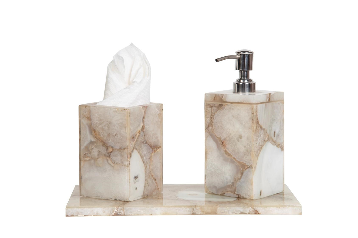 Opulent Homes White Agate Bath Set