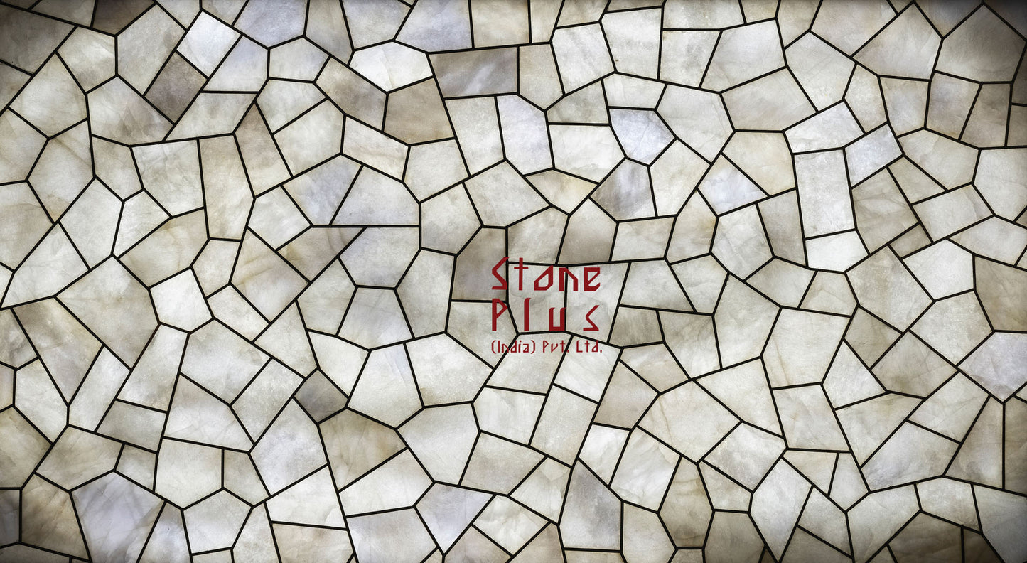 Stone Plus India White Quartz Random Pattern With Brass