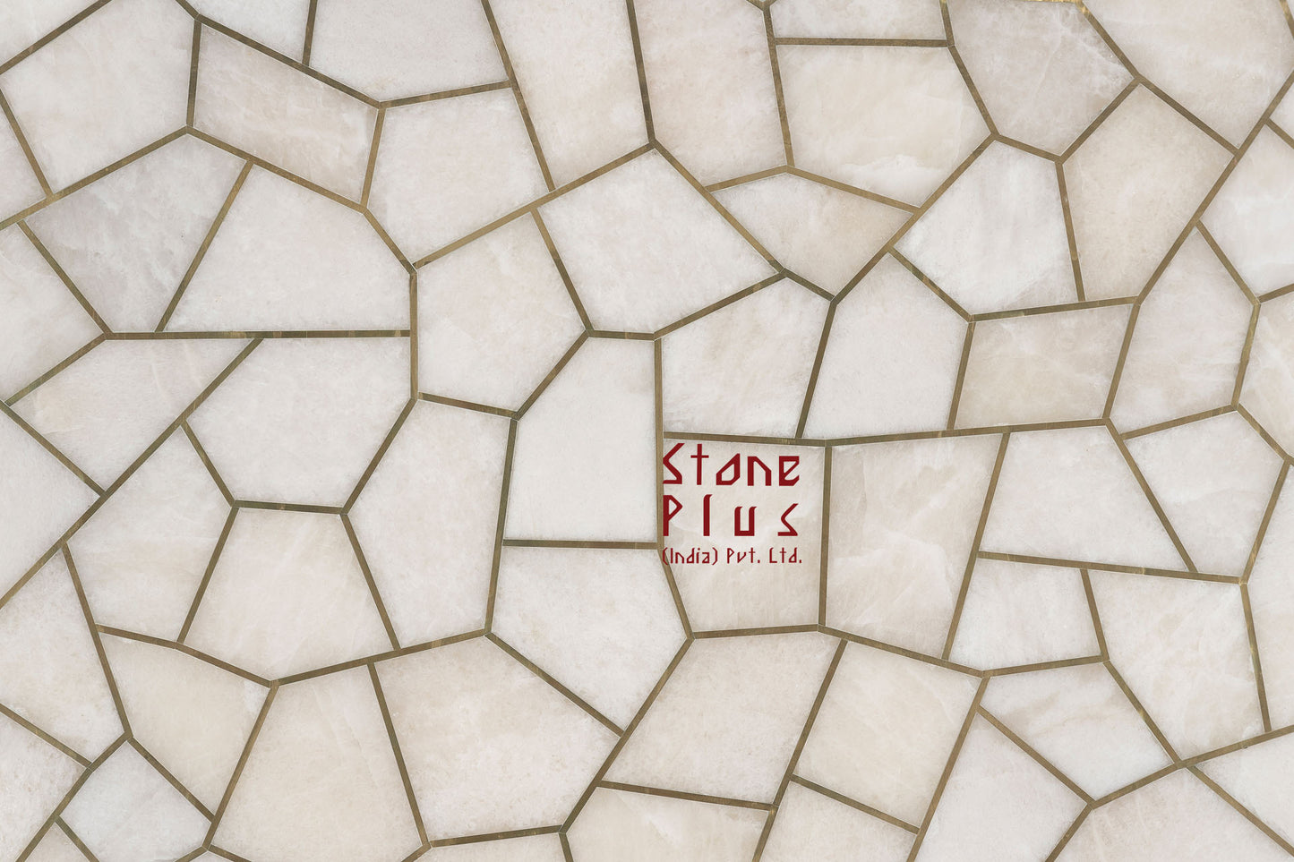 Stone Plus India White Quartz Random Pattern With Brass