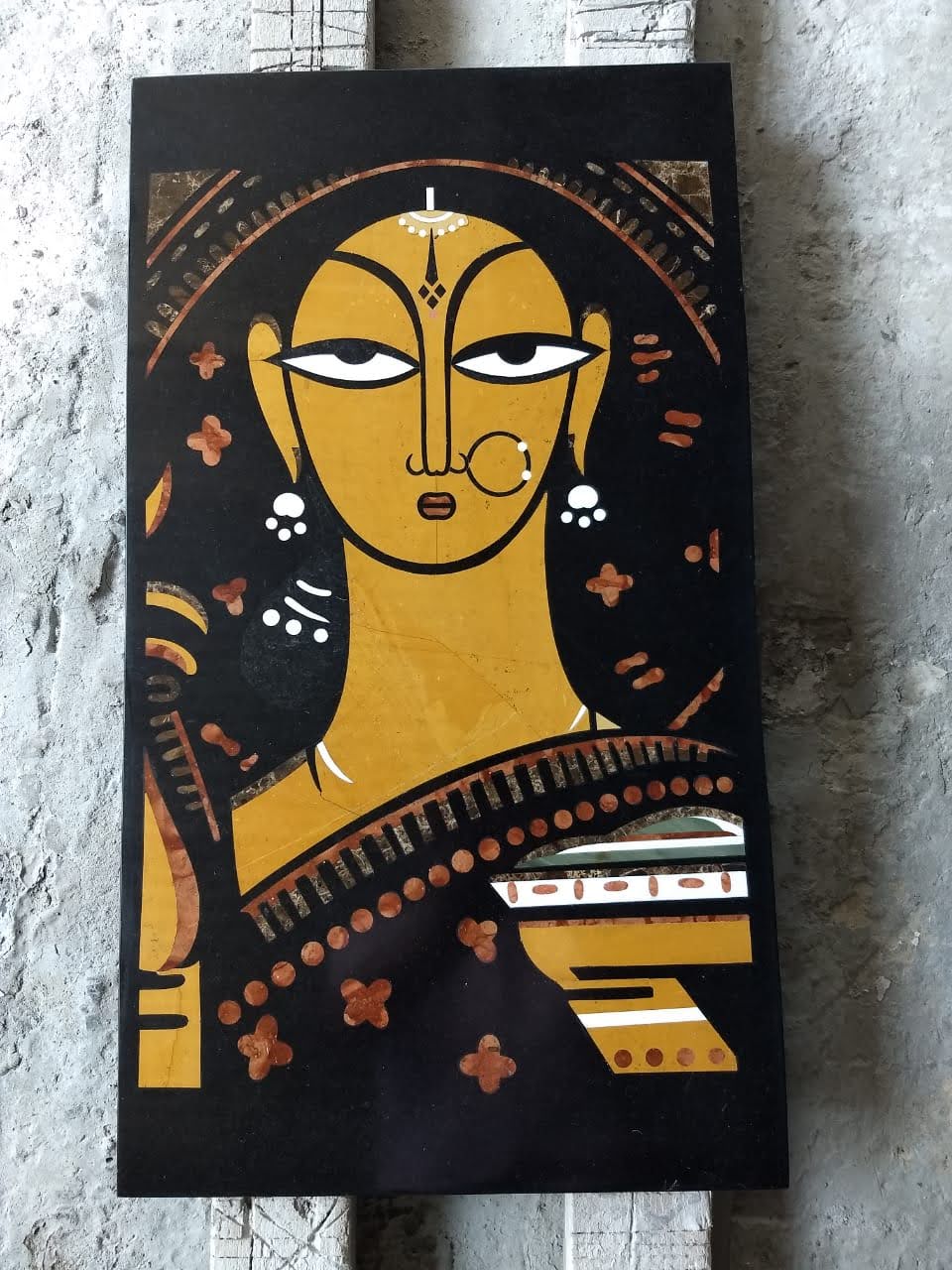 Stone Plus India Wall Mural/ Art work  Handmaiden, Jamini Roy Marble Inlay