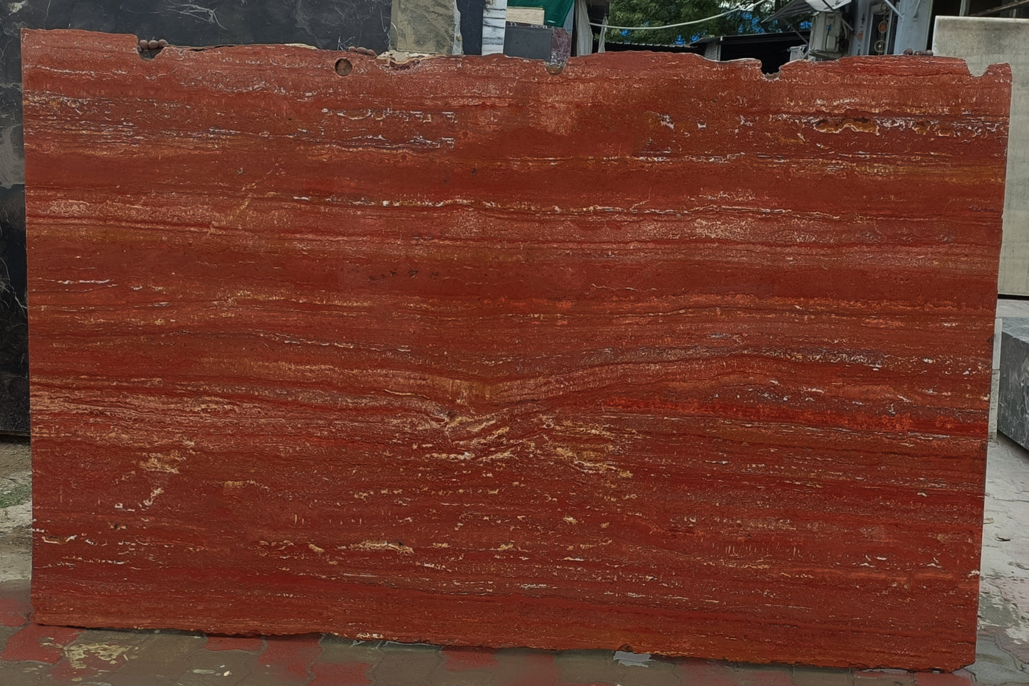 Red Traventine Slab