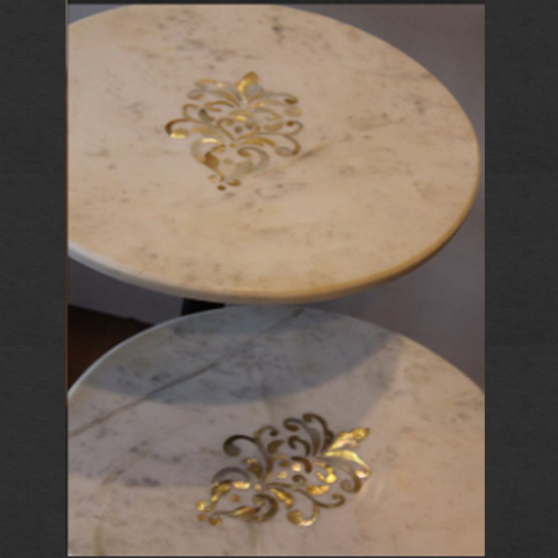 Stone Plus India Mother of Pearl Inlay Nesting Table set of 2