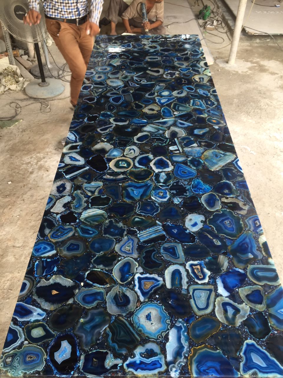 Stone Plus India Blue Agate Slab/ Tabletop