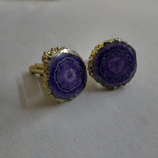 Opulent Homes Agate Cufflinks for Men blue