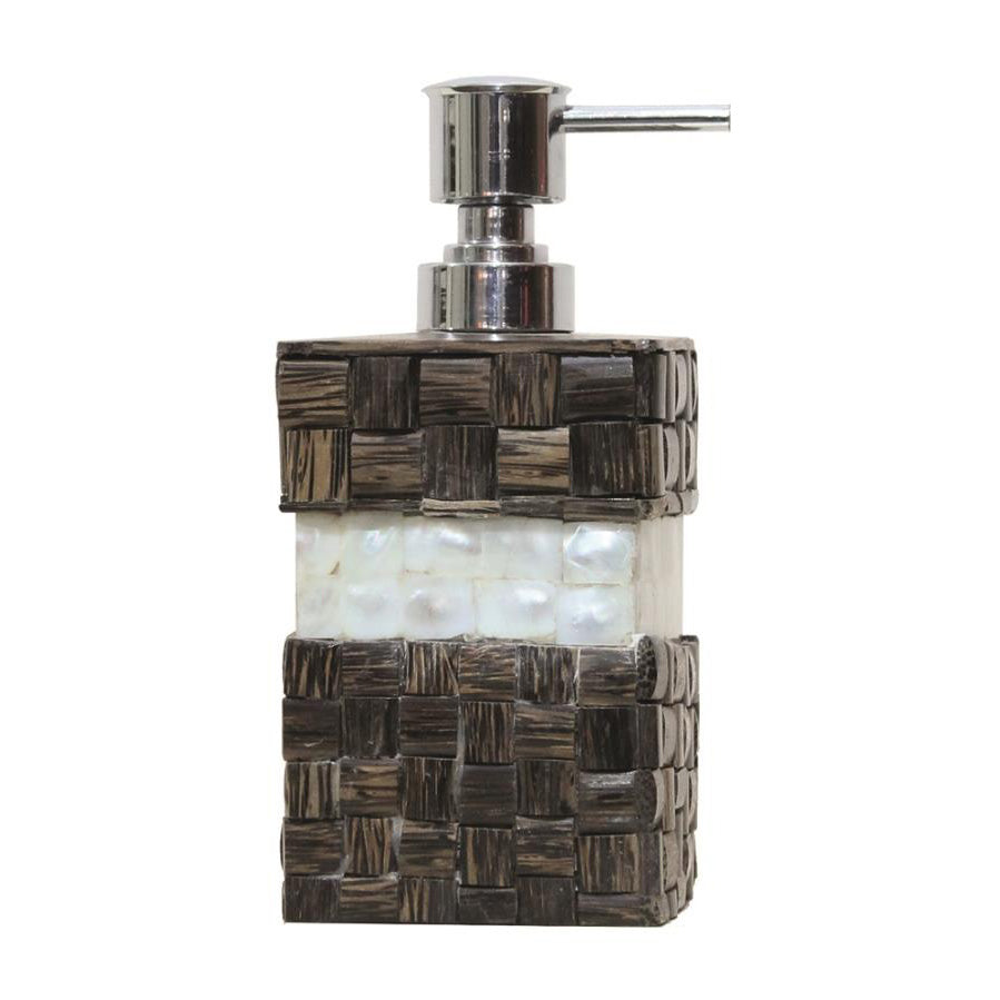 Opulent Homes Taadiwood White Mother of Pearl Soap Dispenser