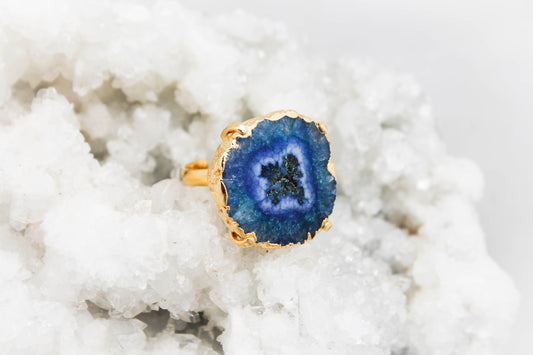 Opulent Homes Agate Rings for Women Blue