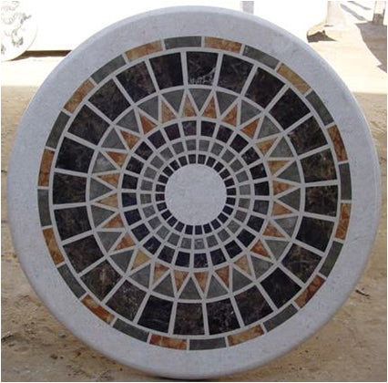 Stone Plus India Marble Inlay Floor Medallion Round