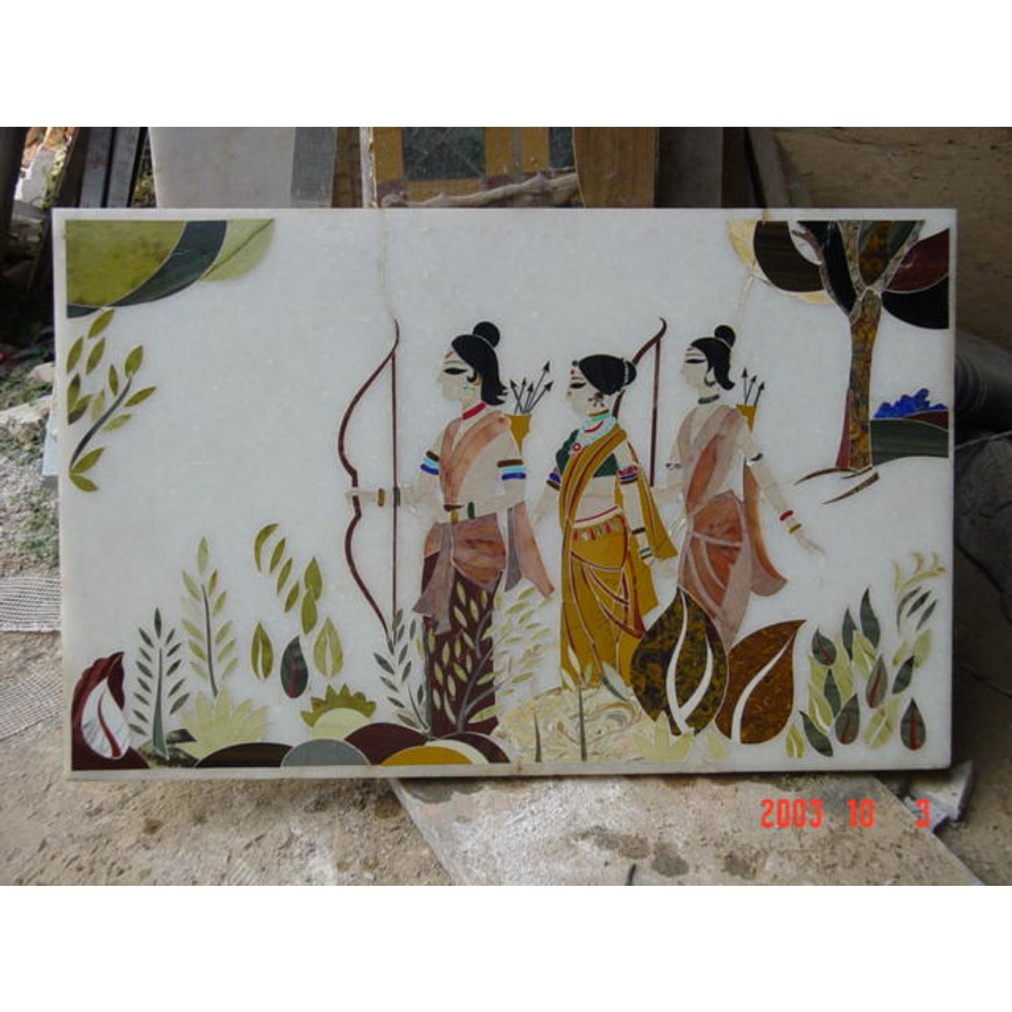 Stone Plus India Marble Inlay Ramayana Vanvas scene