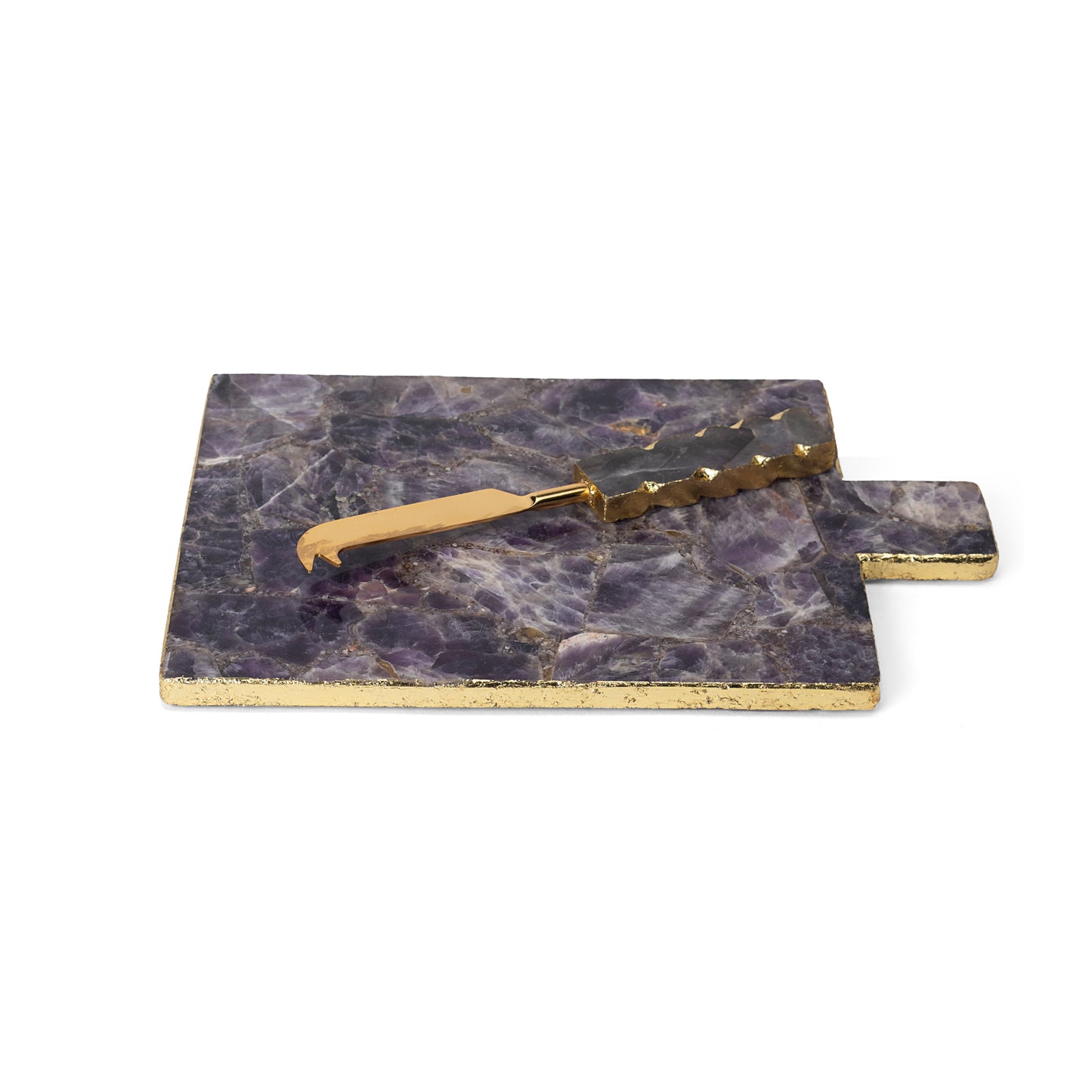 Opulent Homes Amethyst Platter / chopping Board with Knife