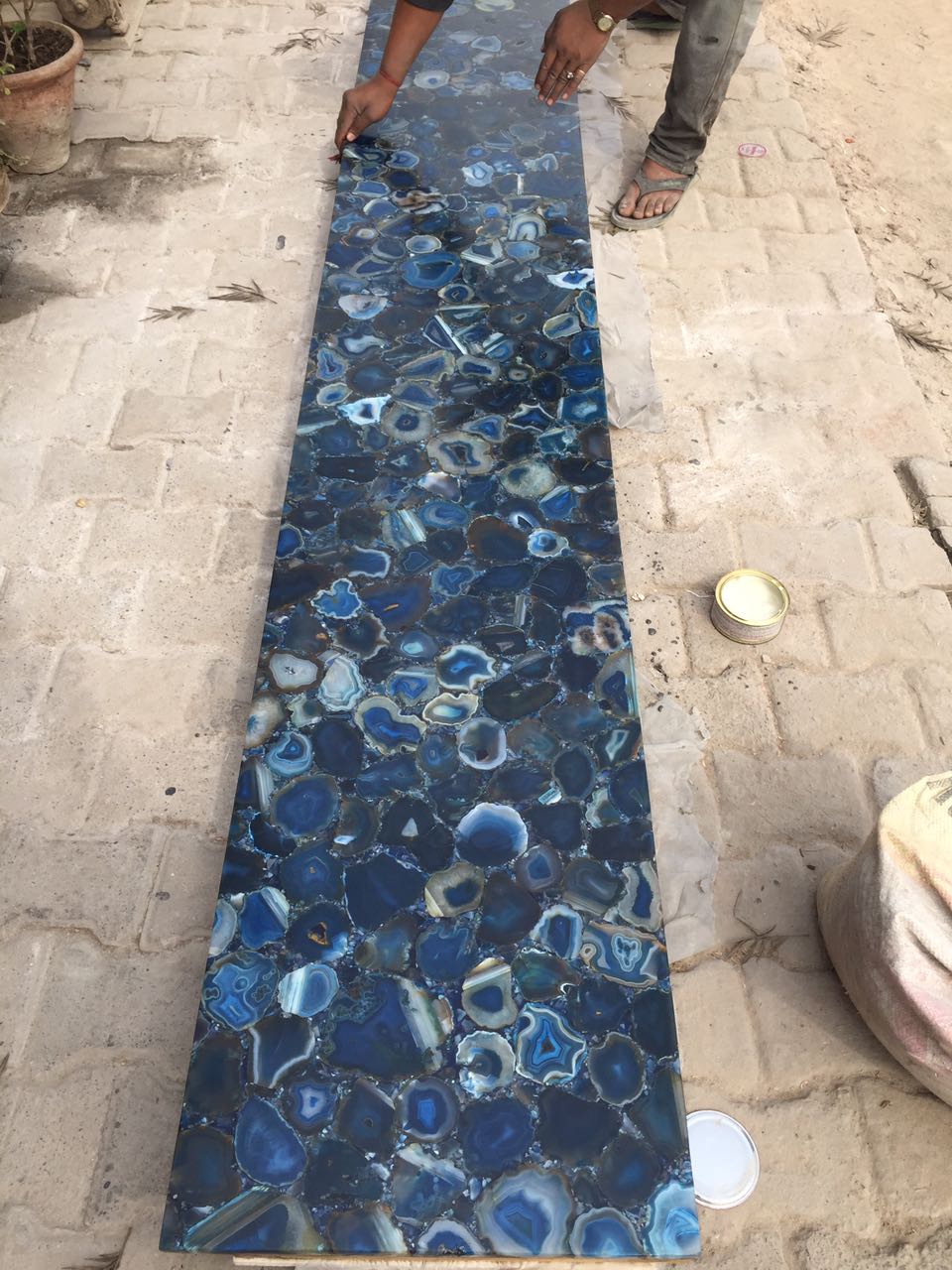 Stone Plus India Blue Agate Slab/ Tabletop