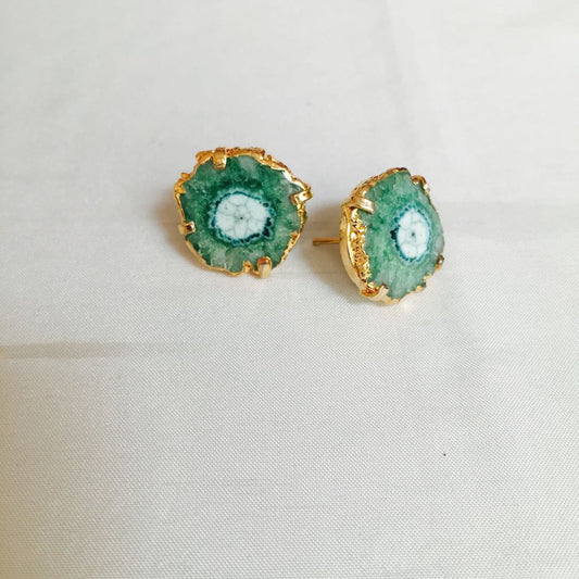 Opulent Homes Agate Earrings Green