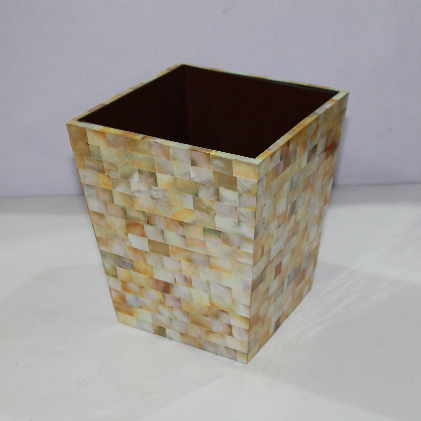 Opulent Homes Yellow Mother of Pearl Dustbin / Planter 8