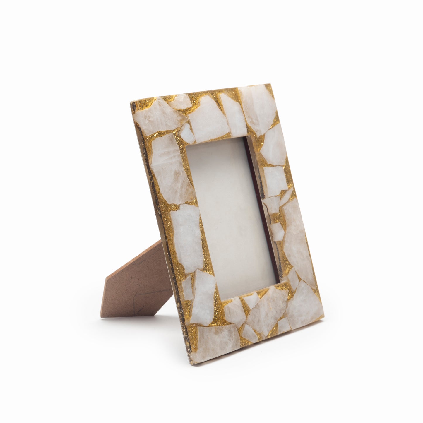 Stone Plus India White Quartz with Golden Frame